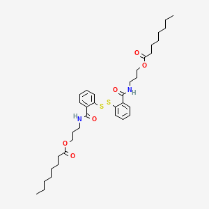 3-((2-((2-(N-(3-Octanoyloxypropyl)carbamoyl)phenyl)disulfanyl)phenyl)carbonylamino)propyl octanoate