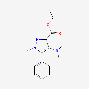 3-Pyrazolecarboxylic acid, 4-(dimethylamino)-1-methyl-5-phenyl-, ethyl ester