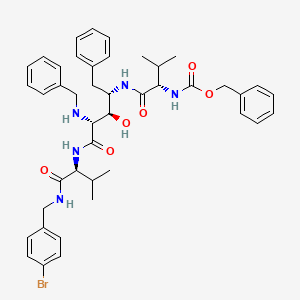 L-Lyxonamide, N-(1-((((4-bromophenyl)methyl)amino)carbonyl)-2-methylpropyl)-2,4,5-trideoxy-4-((3-methyl-1-oxo-2-(((phenylmethoxy)carbonyl)amino)butyl)amino)-5-phenyl-2-((phenylmethyl)amino)-, (1(S),4(S))-