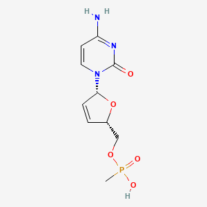 Cytidine, 2',3'-didehydro-2',3'-dideoxy-, 5'-(hydrogen methylphosphonate)