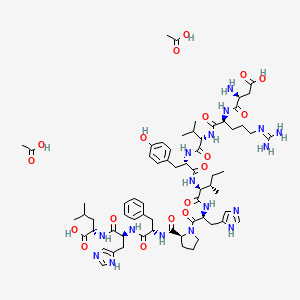 molecular formula C66H97N17O18 B12782848 5-Isoleucine angiotensin I acetate CAS No. 107425-19-4