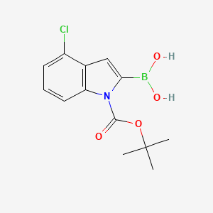molecular formula C13H15BClNO4 B1278305 (1-(叔丁氧羰基)-4-氯-1H-吲哚-2-基)硼酸 CAS No. 475102-11-5