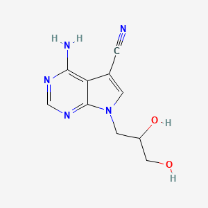 molecular formula C10H11N5O2 B12783126 4-Amino-5-cyano-7-((RS)-2,3-dihydroxypropyl)pyrrolo(2,3-d)pyrimidine CAS No. 127945-90-8