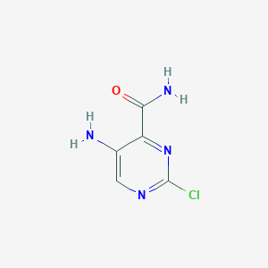 molecular formula C5H5ClN4O B1278358 5-氨基-2-氯嘧啶-4-甲酰胺 CAS No. 189747-29-3
