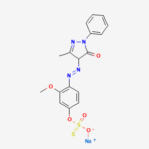 Thiosulfuric acid (H2S2O3), S-(4-((4,5-dihydro-3-methyl-5-oxo-1-phenyl-1H-pyrazol-4-yl)azo)-3-methoxyphenyl) ester, monosodium salt