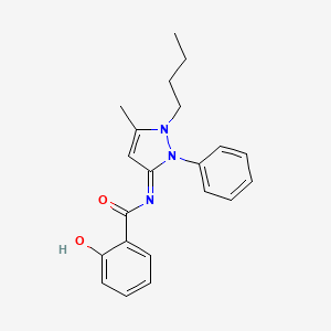 Benzamide, N-(1-butyl-1,2-dihydro-5-methyl-2-phenyl-3H-pyrazol-3-ylidene)-2-hydroxy-