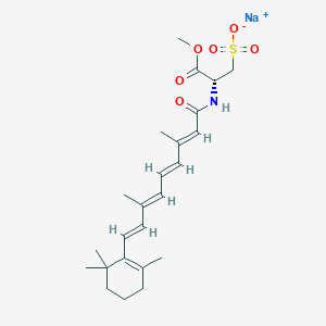 molecular formula C24H34NNaO6S B12783940 Sodium methyl N-retinoyl-L-cysteoate CAS No. 1161832-04-7