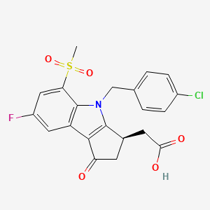 2-[(3R)-4-[(4-chlorophenyl)methyl]-7-fluoro-5-methylsulfonyl-1-oxo-2,3-dihydrocyclopenta[b]indol-3-yl]acetic acid