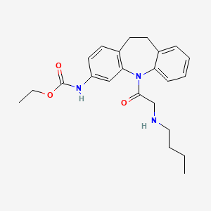 Carbamic acid, (5-((butylamino)acetyl)-10,11-dihydro-5H-dibenz(b,f)azepin-3-yl)-, ethyl ester