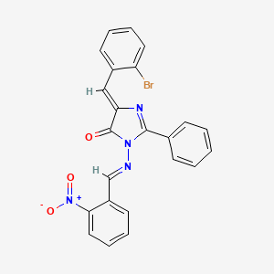 4-(o-Bromobenzylidene)-1-((o-nitrobenzylidene)amino)-2-phenyl-2-imidazolin-5-one