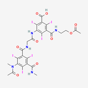 3-[[2-[[3-[acetyl(methyl)amino]-2,4,6-triiodo-5-(methylcarbamoyl)benzoyl]amino]acetyl]amino]-5-(2-acetyloxyethylcarbamoyl)-2,4,6-triiodobenzoic acid