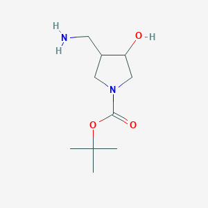 molecular formula C10H20N2O3 B1278403 叔丁基 3-(氨甲基)-4-羟基吡咯烷-1-羧酸酯 CAS No. 773826-73-6