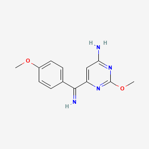 4-Pyrimidinamine, 6-(imino(4-methoxyphenyl)methyl)-2-methoxy-