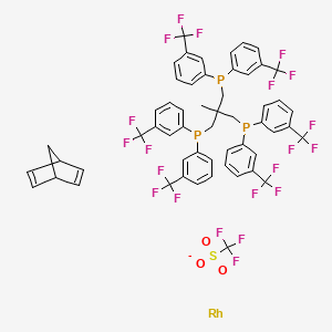 molecular formula C55H41F21O3P3RhS- B12784277 (Rh(NBD)(CF3PPP))(OTf) CAS No. 204906-22-9