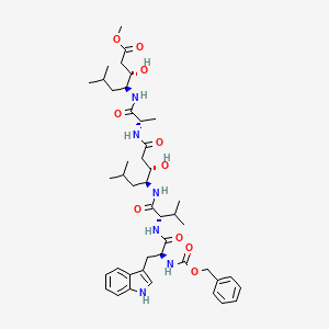 L-Valinamide, N-((phenylmethoxy)carbonyl)-L-tryptophyl-N-(2-hydroxy-4-((2-((2-hydroxy-4-methoxy-1-(2-methylpropyl)-4-oxobutyl)amino)-1-methyl-2-oxoethyl)amino)-1-(2-methylpropyl)-4-oxobutyl)-, stereoisomer