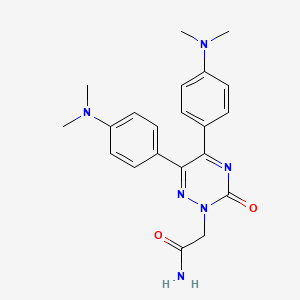 molecular formula C21H24N6O2 B12784340 1,2,4-Triazin-3(2H)-acetamide, 5,6-bis(4-(dimethylamino)phenyl)-3-oxo- CAS No. 84423-91-6