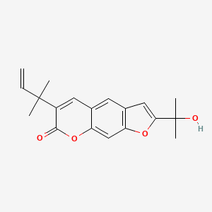 7H-Furo(3,2-g)(1)benzopyran-7-one, 6-(1,1-dimethyl-2,3-dihydro-2-propenyl)-2-(1-hydroxy-1-methylethyl)-, (+-)-