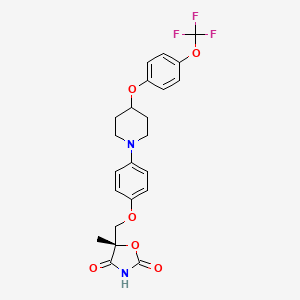 molecular formula C23H23F3N2O6 B12784385 Delamanid metabolite M8 CAS No. 1202876-00-3