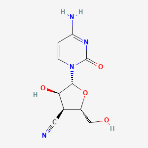 molecular formula C10H12N4O4 B12784472 Cytidine, 3'-cyano-3'-deoxy- CAS No. 121055-70-7