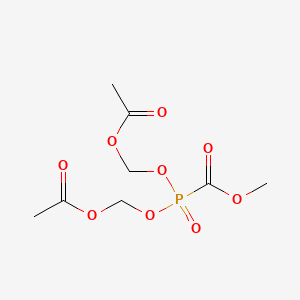 molecular formula C8H13O9P B12784522 Bis(acetyloxymethoxy)oxophosphinocarboxylic acid, methyl ester CAS No. 157977-93-0