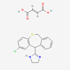 molecular formula C21H19ClN2O4S B12784535 4,5-Dihydro-2-(2-chloro-6,11-dihydrodibenzo(b,e)thiepin-11-yl)-1H-imidazole (Z)-2-butenedioate CAS No. 121996-26-7