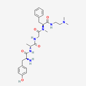 molecular formula C28H40N6O5 B12784599 Enkephalin, alanyl(2)-N-(2-(dimethylamino)ethyl)-N(alpha)-methyl-phenylalaninamide(4)- CAS No. 75638-63-0