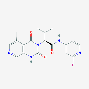 molecular formula C18H18FN5O3 B12784619 (S)-N-(2-fluoropyridin-4-yl)-3-methyl-2-(5-methyl-2,4-dioxo-1,4-dihydropyrido[3,4-d]pyrimidin-3(2H)-yl)butanamide CAS No. 2024621-52-9