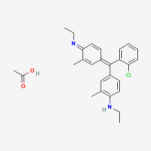 Benzenamine, 4-((2-chlorophenyl)(4-(ethylimino)-3-methyl-2,5-cyclohexadien-1-ylidene)methyl)-N-ethyl-2-methyl-, monoacetate