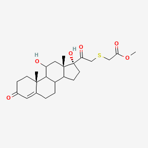 (11-beta,17-alpha-Dihydroxy-4-pregnene-3,20-dion-21-yl-21-thio)acetic acid methyl ester