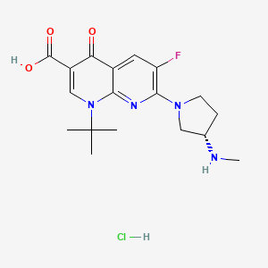 1,8-Naphthyridine-3-carboxylic acid, 1,4-dihydro-1-(1,1-dimethylethyl)-6-fluoro-7-(3-(methylamino)-1-pyrrolidinyl)-4-oxo-, monohydrochloride, (S)-