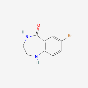 molecular formula C9H9BrN2O B1278476 7-Bromo-1,2,3,4-tetrahydro-5H-1,4-benzodiazepin-5-one CAS No. 455885-78-6
