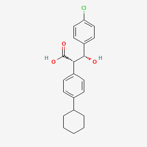 Benzenepropanoic acid, 4-chloro-alpha-(4-cyclohexylphenyl)-beta-hydroxy-, (R*,R*)-(+)-