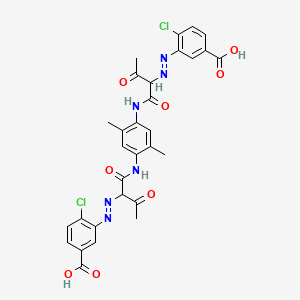 3,3'-((2,5-Dimethyl-1,4-phenylene)bis(imino(1-acetyl-2-oxo-2,1-ethanediyl)azo))bis(4-chlorobenzoic acid)