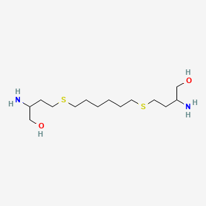 molecular formula C14H32N2O2S2 B12784883 2,15-Diamino-5,12-dithia-1,16-hexadecanediol CAS No. 68704-89-2