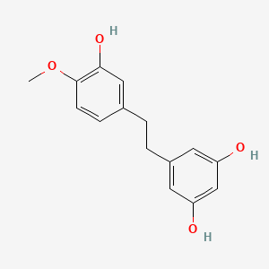 molecular formula C15H16O4 B12784994 5-(2-(3-Hydroxy-4-methoxyphenyl)ethyl)benzene-1,3-diol CAS No. 60640-97-3