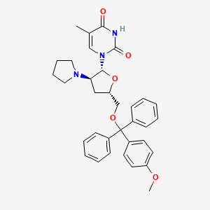 Uridine, 2',3'-dideoxy-5'-O-((4-methoxyphenyl)diphenylmethyl)-5-methyl-2'-(1-pyrrolidinyl)-