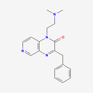 molecular formula C18H20N4O B12785169 Pyrido(3,4-b)pyrazin-2(1H)-one, 3-benzyl-1-(2-(dimethylamino)ethyl)- CAS No. 117928-88-8