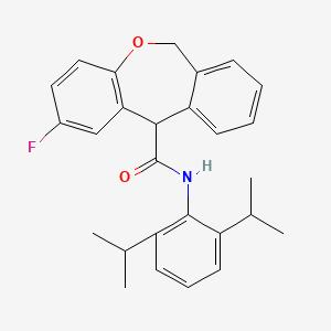 2-Fluoro-6,11-dihydro-N-(2,6-diisopropylphenyl)dibenz(b,e)oxepin-11-carboxamide