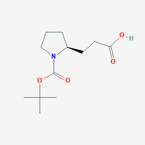 molecular formula C12H21NO4 B1278538 3-[(2S)-1-[(tert-butoxy)carbonyl]pyrrolidin-2-yl]propanoic acid CAS No. 65595-02-0