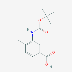 molecular formula C13H17NO4 B1278568 3-((叔丁氧羰基)氨基)-4-甲基苯甲酸 CAS No. 231958-04-6