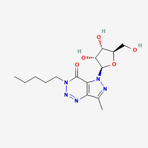 7-Methyl-3-pentyl-N5-beta-D-ribofuranosylpyrazolo(4,3-d)-1,2,3-triazin-4-one