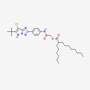 2-Hexyldecanoic acid (4-(6-tert-butyl-7-chloro-1H-pyrazolo(1,5-b)(1,2,4)triazol-2-yl)phenylcarbamoyl)methylester