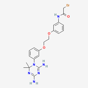 Acetamide, 2-bromo-N-(3-(2-(3-(4,6-diamino-2,2-dimethyl-1,3,5-triazin-1(2H)-yl)phenoxy)ethoxy)phenyl)-