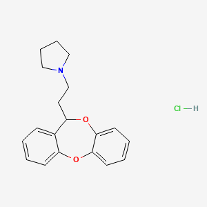 molecular formula C19H22ClNO2 B12785702 (+-)-1-(2-(11H-Dibenzo(b,e)(1,4)dioxepin-11-yl)ethyl)pyrrolidine hydrochloride CAS No. 81320-33-4