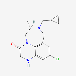 3H-Pyrazino(3,2,1-jk)(1,4)benzodiazepin-3-one, 10-chloro-7-(cyclopropylmethyl)-1,2,5,6,7,8-hexahydro-6-methyl-