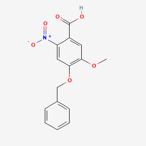 molecular formula C15H13NO6 B1278629 4-(苄氧基)-5-甲氧基-2-硝基苯甲酸 CAS No. 60547-92-4