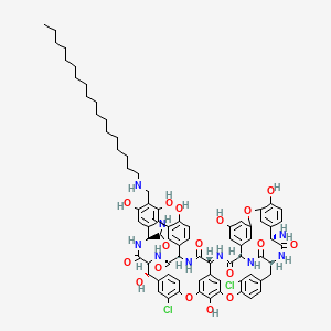 (1S,2R,19R,22S,34S,37R,40R,52S)-22-amino-5,15-dichloro-2,26,31,44,47,49,64-heptahydroxy-N-methyl-48-[(octadecylamino)methyl]-21,35,38,54,56,59-hexaoxo-7,13,28-trioxa-20,36,39,53,55,58-hexazaundecacyclo[38.14.2.23,6.214,17.219,34.18,12.123,27.129,33.141,45.010,37.046,51]hexahexaconta-3,5,8,10,12(64),14,16,23(61),24,26,29(60),30,32,41(57),42,44,46,48,50,62,65-henicosaene-52-carboxamide