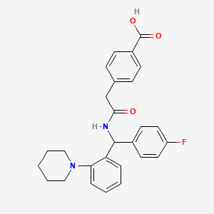 4-((alpha-(4-Fluorophenyl)-2-piperidinobenzyl)aminocarbonylmethyl)benzoic acid