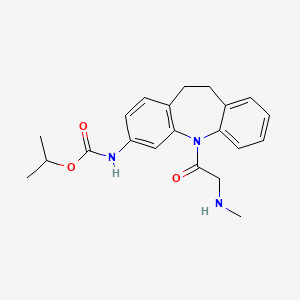 Carbamic acid, (10,11-dihydro-5-((methylamino)acetyl)-5H-dibenz(b,f)azepin-3-yl)-, 1-methylethyl ester