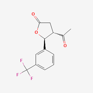 2(3H)-Furanone, 4,5-dihydro-4-acetyl-5-(alpha,alpha,alpha-trifluoro-m-tolyl)-, (E)-